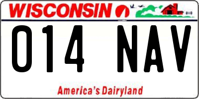 WI license plate 014NAV