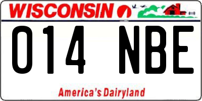 WI license plate 014NBE