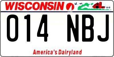 WI license plate 014NBJ
