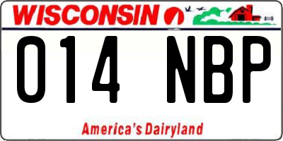 WI license plate 014NBP