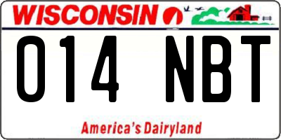WI license plate 014NBT