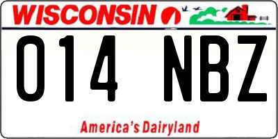 WI license plate 014NBZ