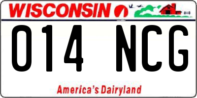 WI license plate 014NCG