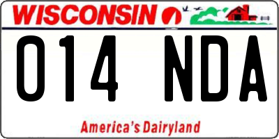 WI license plate 014NDA