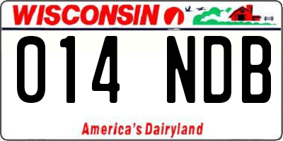 WI license plate 014NDB