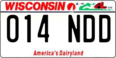 WI license plate 014NDD