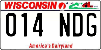 WI license plate 014NDG