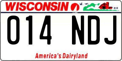 WI license plate 014NDJ