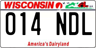 WI license plate 014NDL