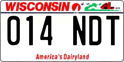 WI license plate 014NDT