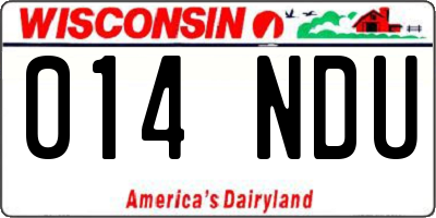 WI license plate 014NDU