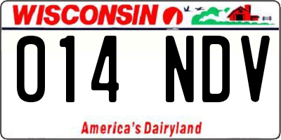 WI license plate 014NDV