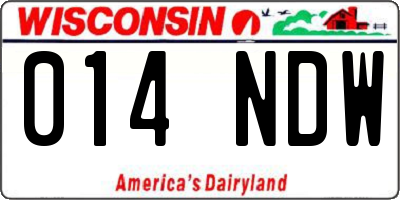 WI license plate 014NDW