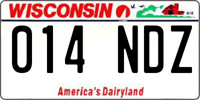 WI license plate 014NDZ