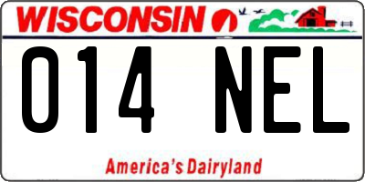 WI license plate 014NEL