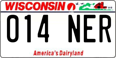 WI license plate 014NER