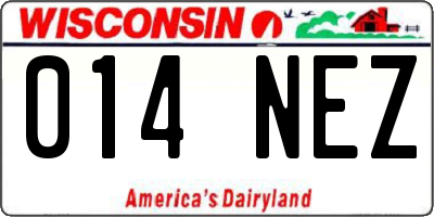 WI license plate 014NEZ