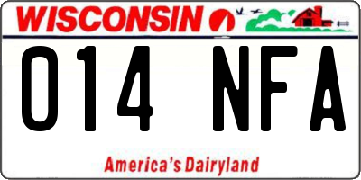 WI license plate 014NFA