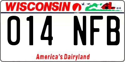 WI license plate 014NFB