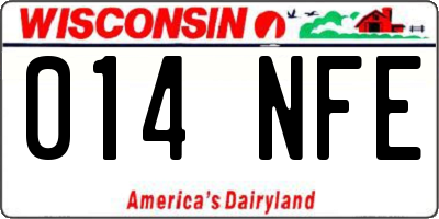 WI license plate 014NFE