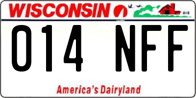 WI license plate 014NFF