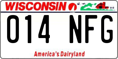 WI license plate 014NFG