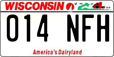 WI license plate 014NFH