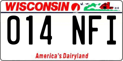 WI license plate 014NFI