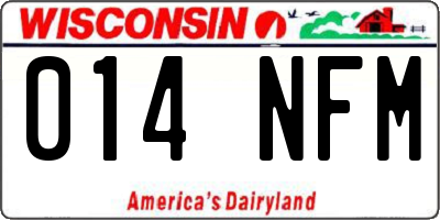 WI license plate 014NFM