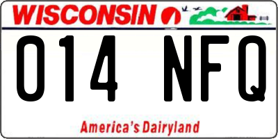 WI license plate 014NFQ