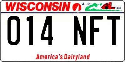 WI license plate 014NFT