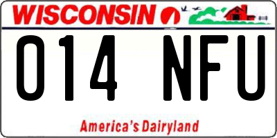 WI license plate 014NFU