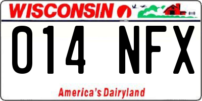 WI license plate 014NFX