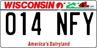 WI license plate 014NFY