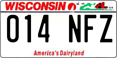 WI license plate 014NFZ