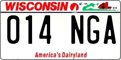 WI license plate 014NGA