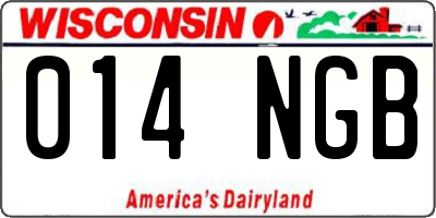 WI license plate 014NGB