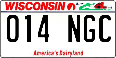 WI license plate 014NGC