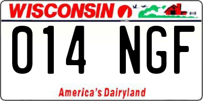 WI license plate 014NGF