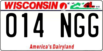 WI license plate 014NGG