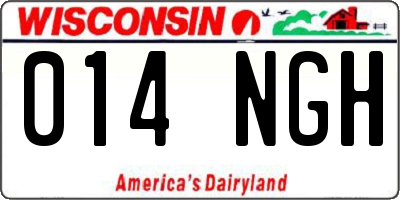 WI license plate 014NGH