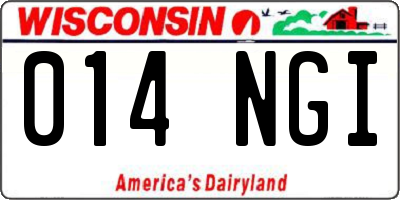 WI license plate 014NGI