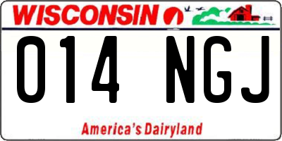 WI license plate 014NGJ