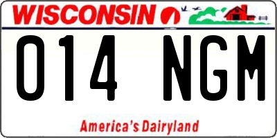 WI license plate 014NGM
