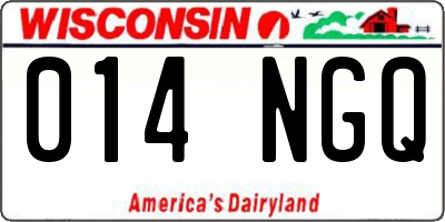WI license plate 014NGQ