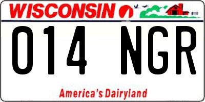 WI license plate 014NGR