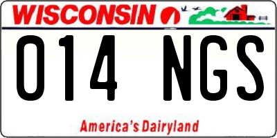 WI license plate 014NGS