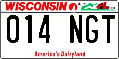 WI license plate 014NGT