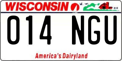 WI license plate 014NGU