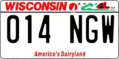 WI license plate 014NGW